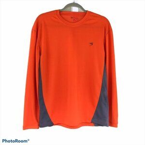 Marlin Trading Company Mens Shirt Long Sleeve Athletic Top Size M Orange